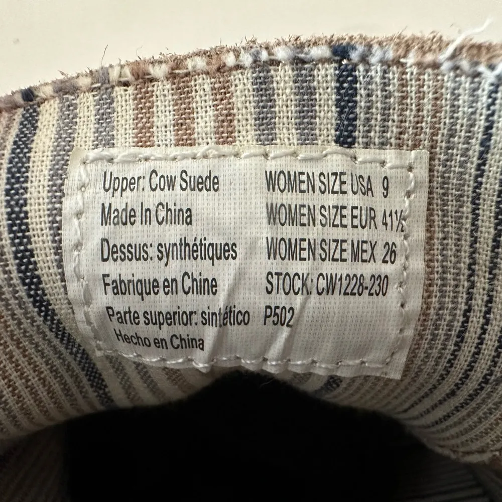 Crevo Camellia Sneaker Lace up Tan Cow Suede Braided Sole Size 9 - Image 5