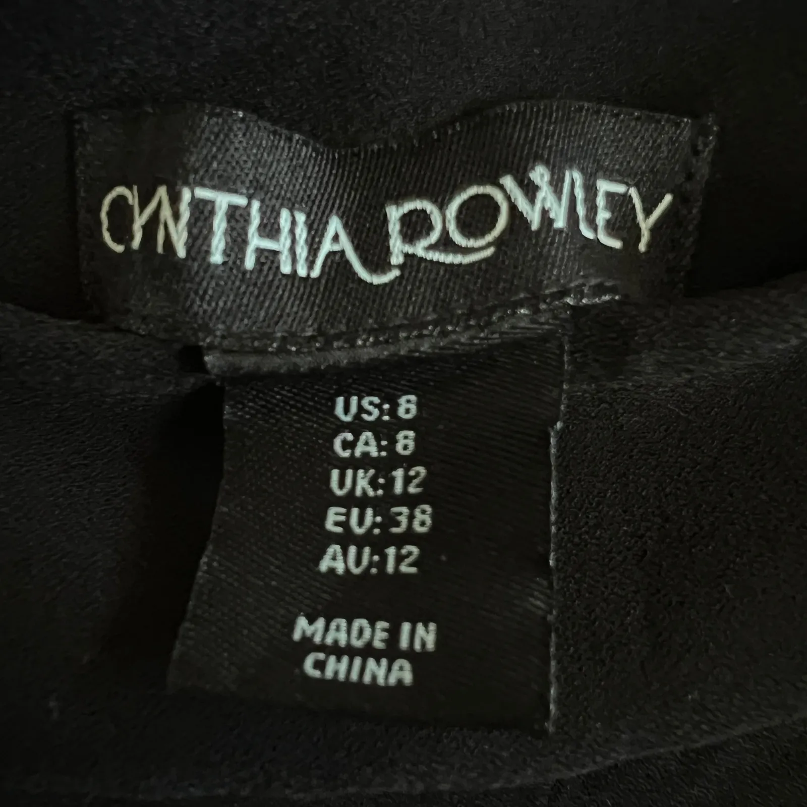 Cynthia Rowley Black Dress Pants Women's Trousers Wide Leg Classic Size 8 - Image 3