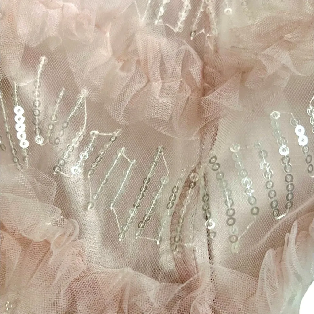 Speechless Blush Pink Sequin Tulle Layered Cocktail Mini Dress L Party Prom Hoco - Image 7