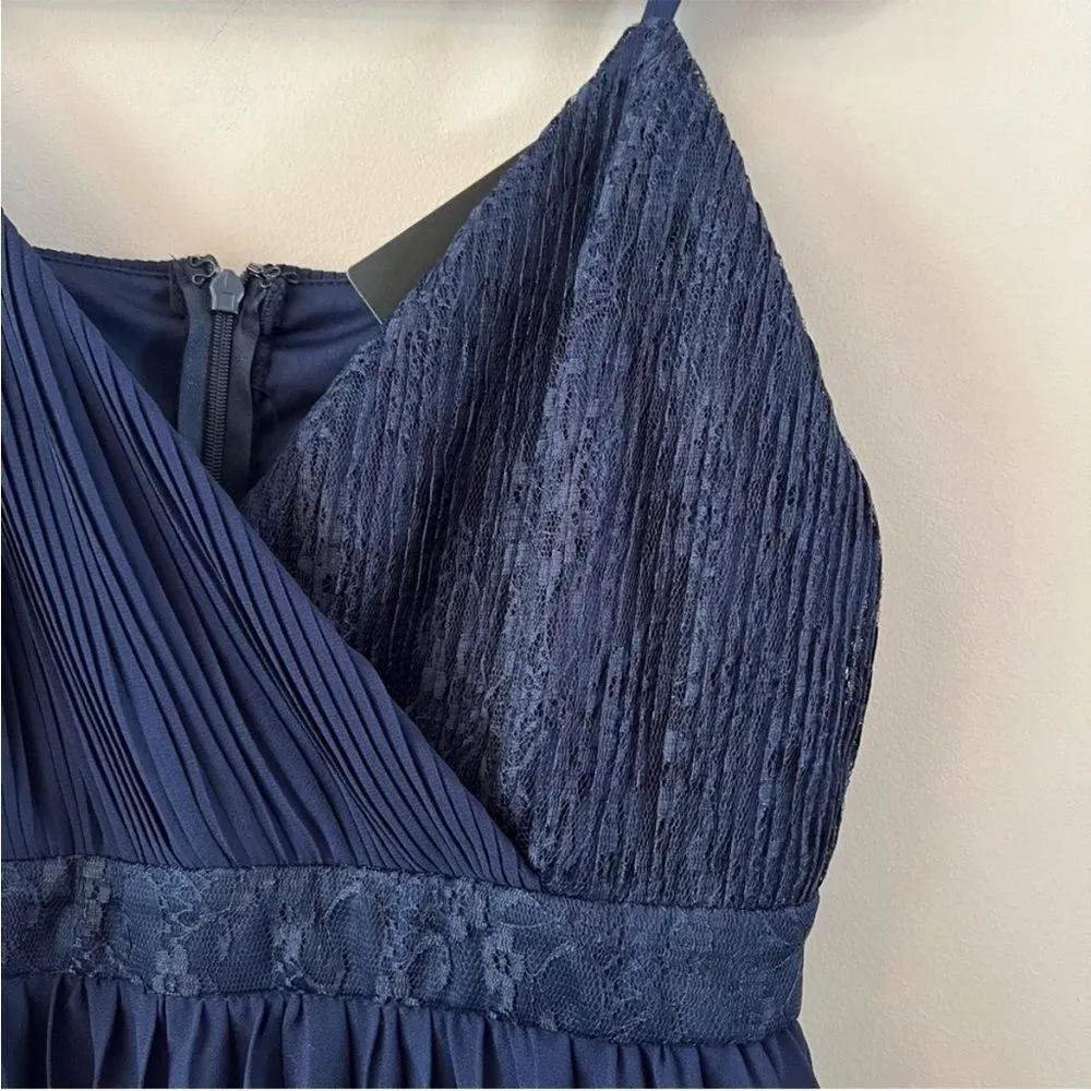 Lulu’s Date With a Daydream Pleated Lace Tiered Maxi Dress medium Navy blue M - Image 6