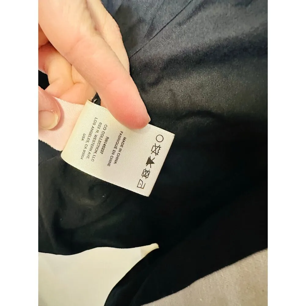 Co Beige Wool Hemp Blend Peplum Bell Sleeves One Button Blazer Jacket Size Small - Image 5