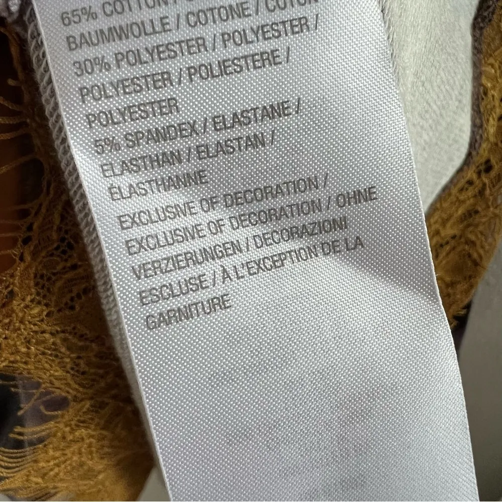 LOGO Lounge by Lori Goldstein Printed French Terry Swing Top w/ Lace at Hem US M - Image 8