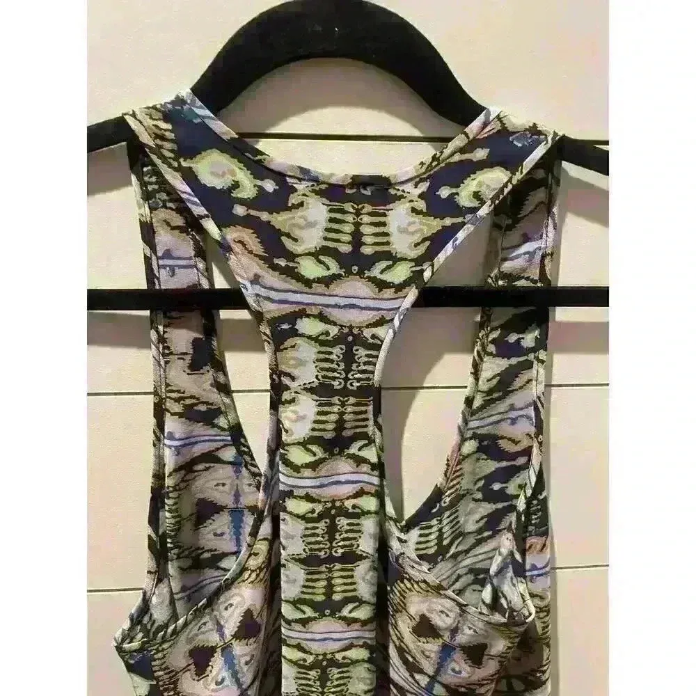 Tibi Watercolor 100% Silk Raceback Tank, size 4 - Image 4