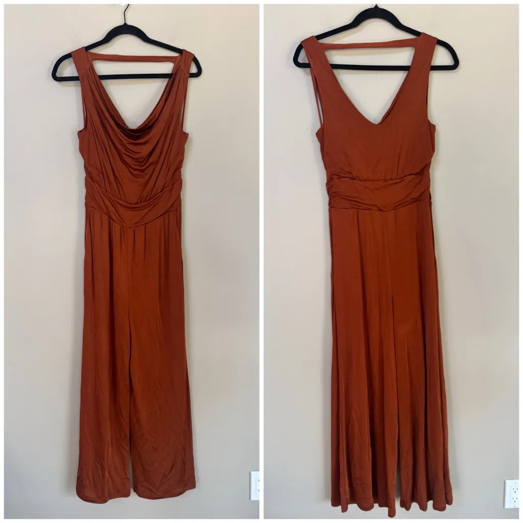 Anthropologie Maeve Enchantment copper stretch Jumpsuit Sz XS - Image 7