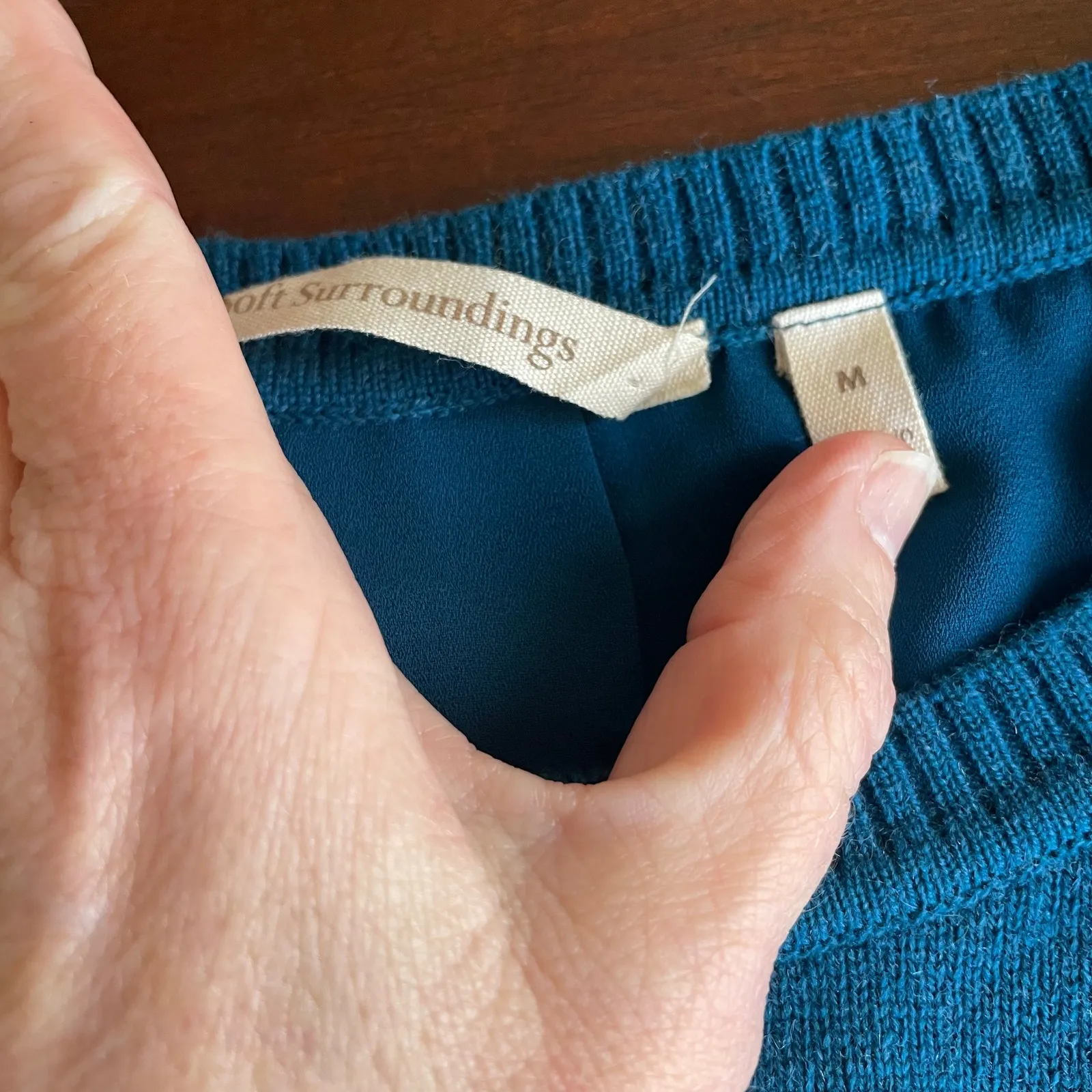 Soft Surroundings Sweater Medium Long Open Back - Image 4