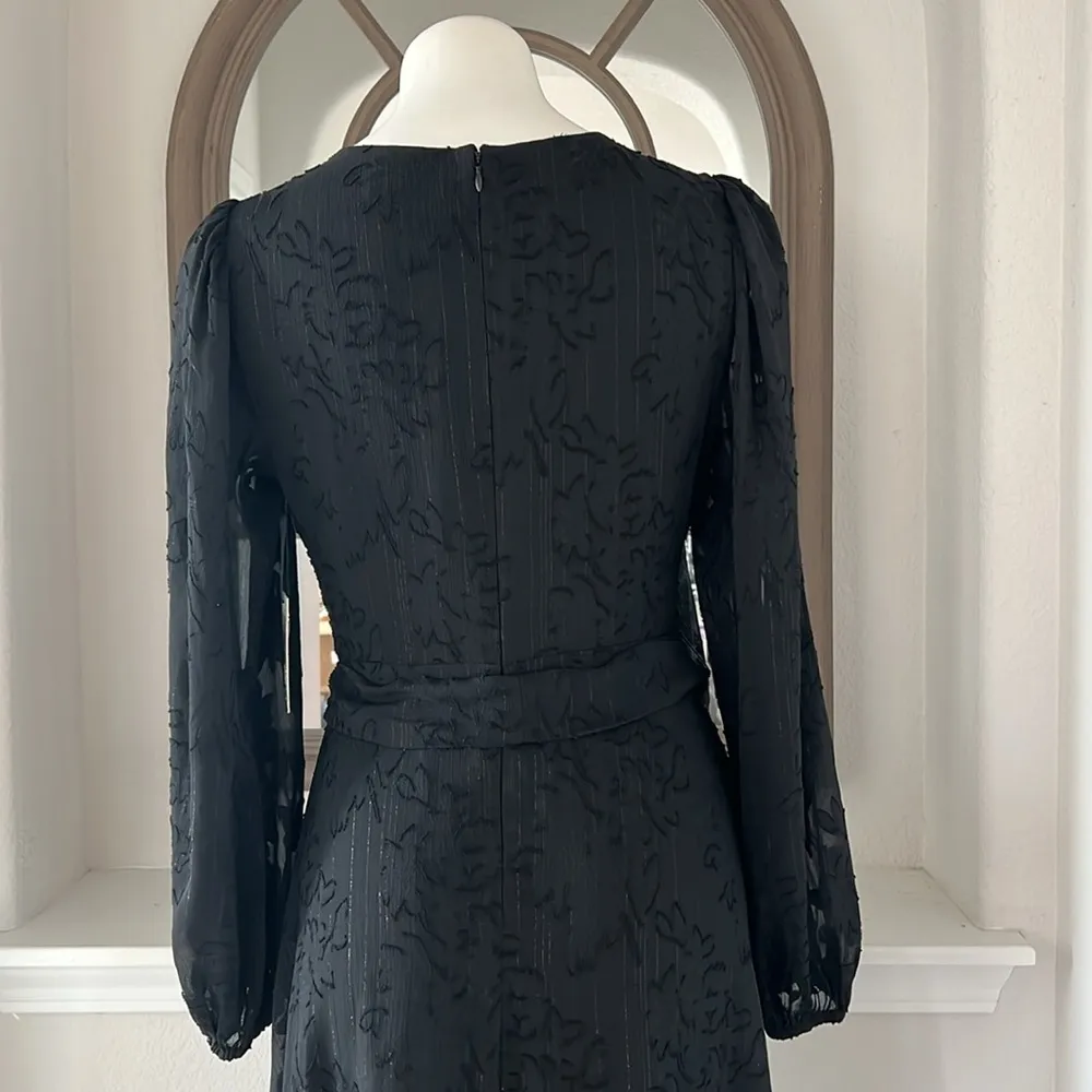 Kensie Fit & Flare Black Dress with Ballon Sleeves, Size 6 New w/Tag $138 - Image 4