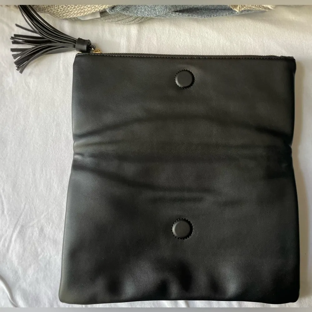 Leopard Print Black Sleek Clutch Bag Kaari Blue - Image 5