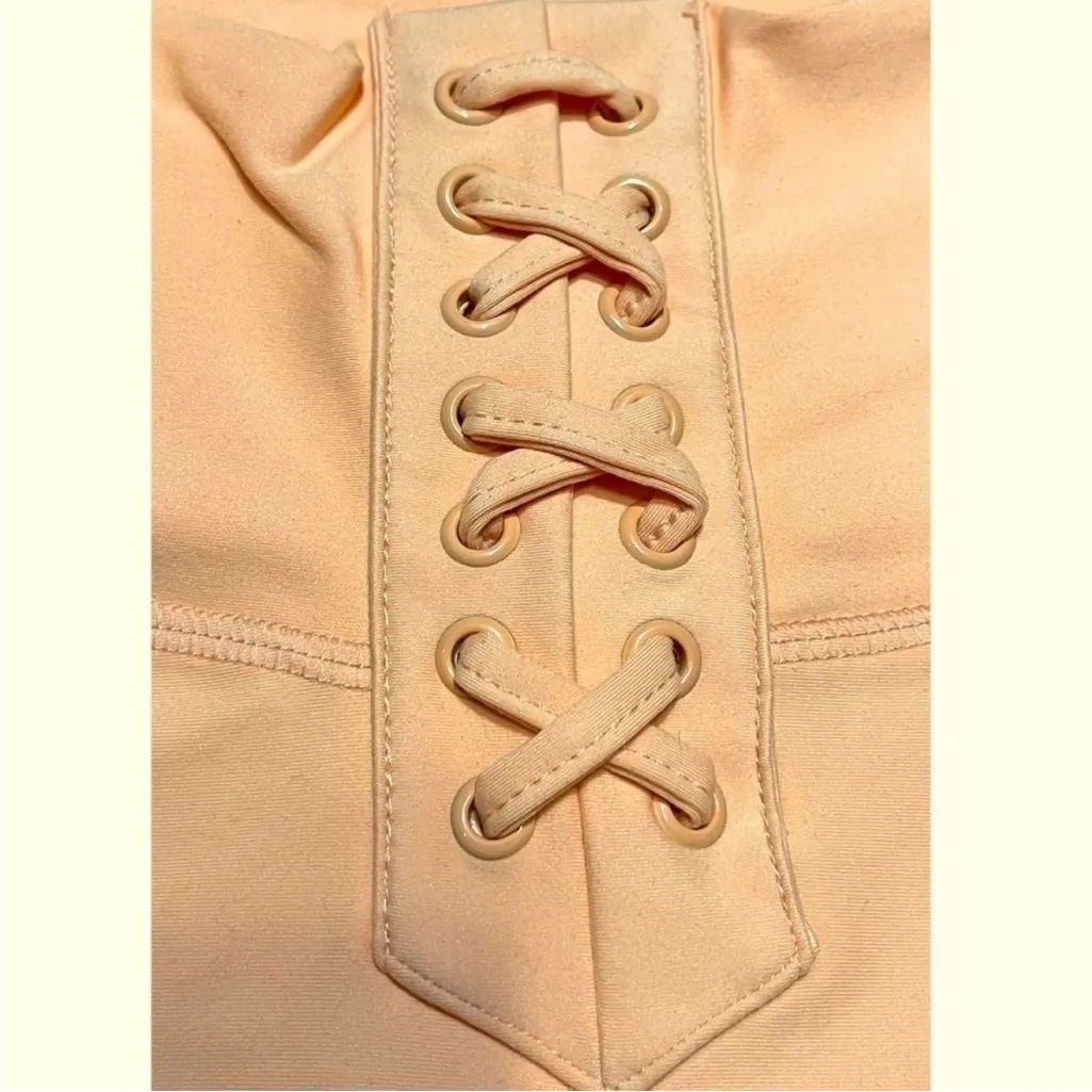 Nwt Weworewhat Lace Up Biker Bike Shorts Size Extra Small Peach Cobbler - Image 10