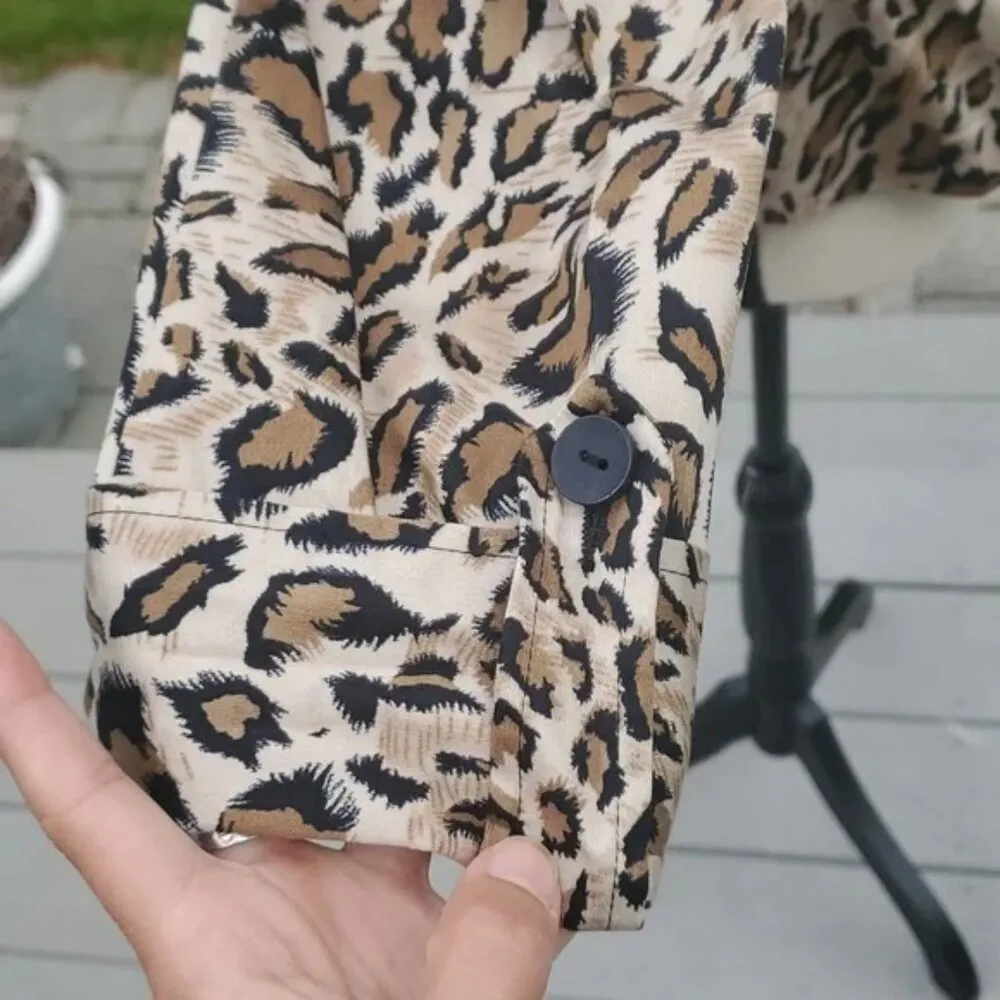 Sunny Taylor Animal Print Lightweight Blazer Jacket Black Size M - Image 5