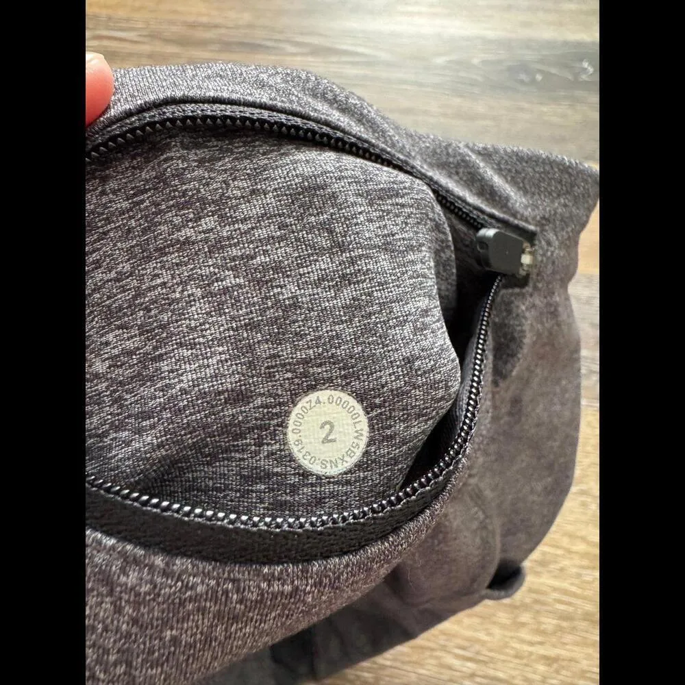 Lululemon Speed Up Tight Mid Rise 25” With Pockets, Heathered Black Size 2 - Image 4