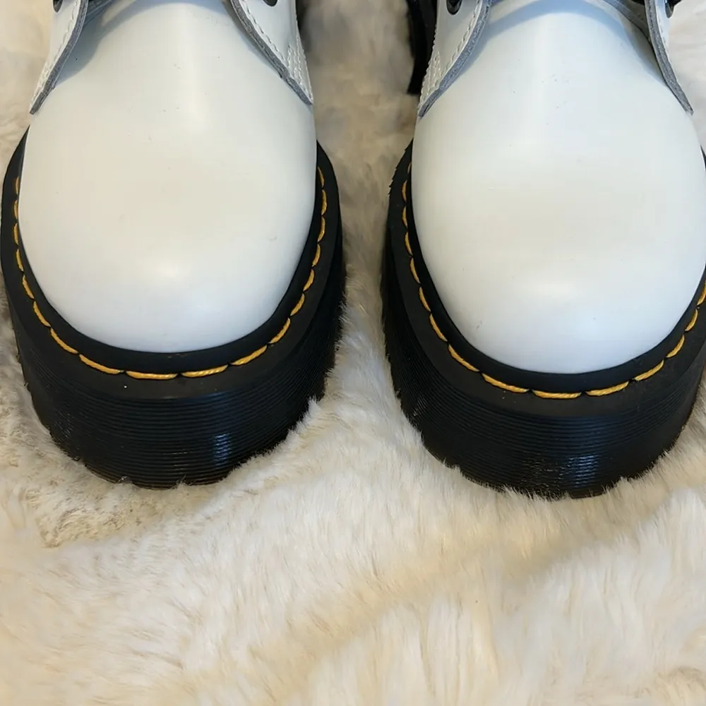 Dr. Martens Jadon White Polished Smooth Combat Boots - Image 7