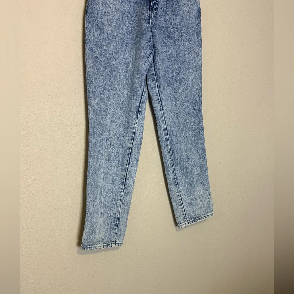 Vintage‎ Wrangler High Waisted Mom Jeans Straight Leg Acid Wash Pleated Size 13 - Image 4