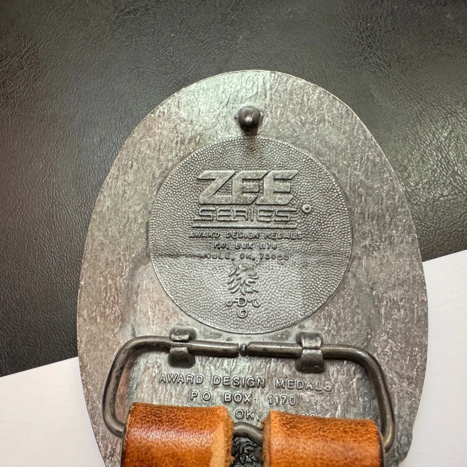 70s Vtg sz 34 Painted Mushroom Butterfly Floral Tooled Leather Belt W/Zee Buckle Brown - Image 11