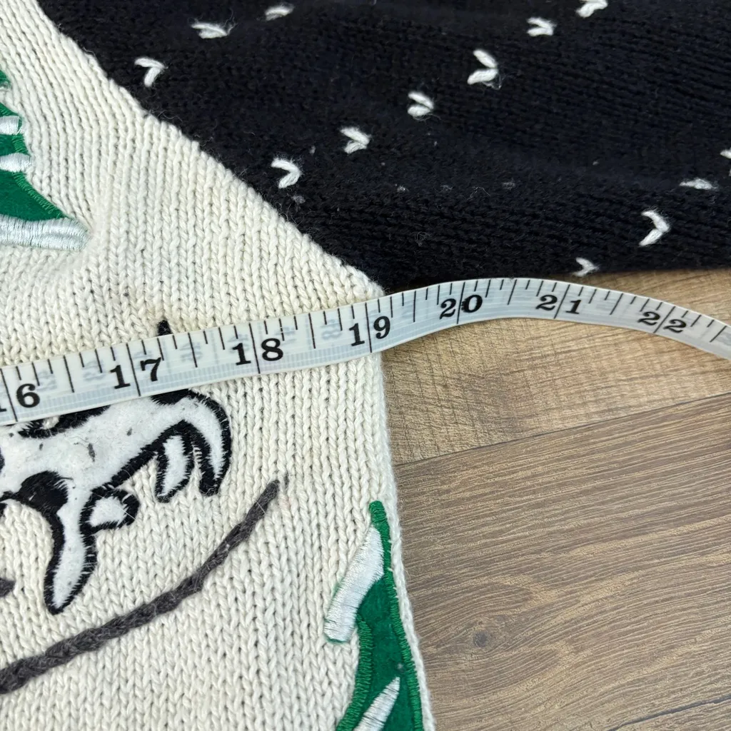 Designers Studio Originals Christmas Winter Sports Sweater Cardigan Ski Hockey Black - Image 6