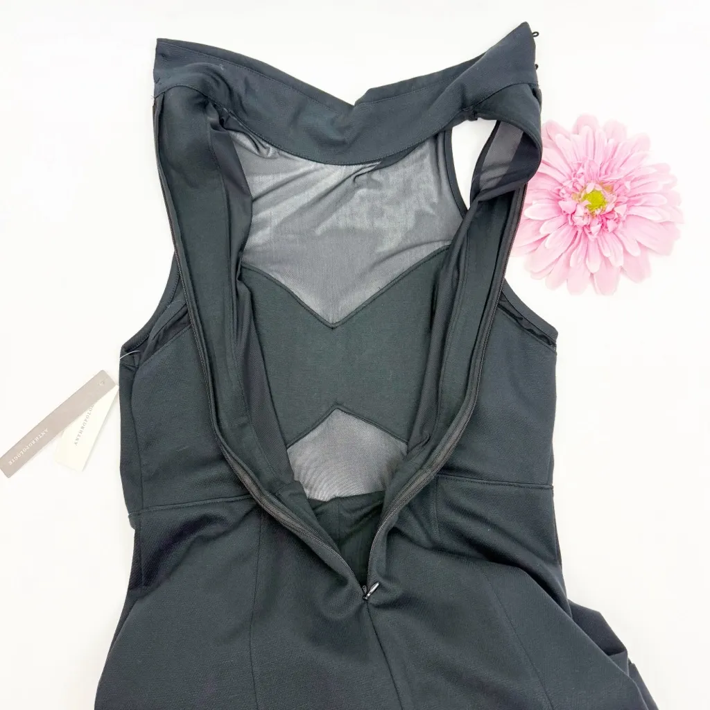 Maeve X Anthropologie Sheer Cutout Mesh Midi Dress Black Evening Event Party - Image 8