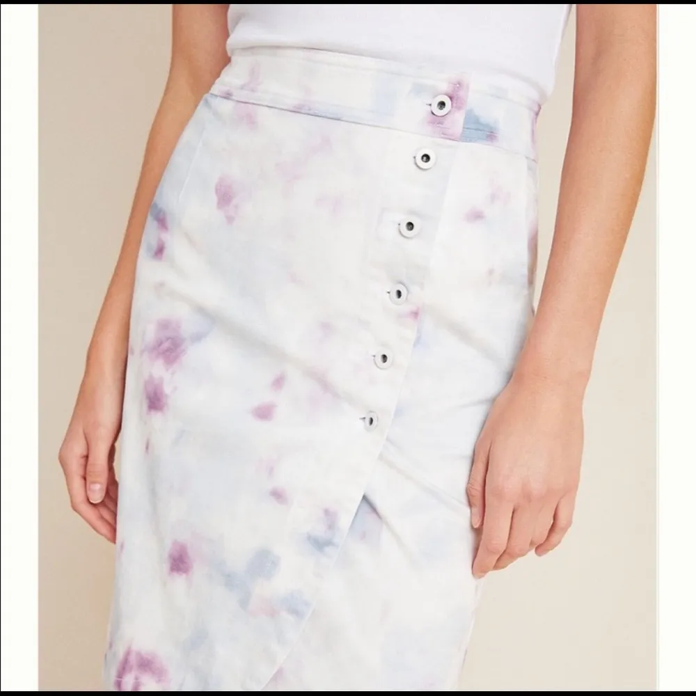 Anthropologie Tie Dye Skirt Size 2 EUC button front with front and back … - Image 3