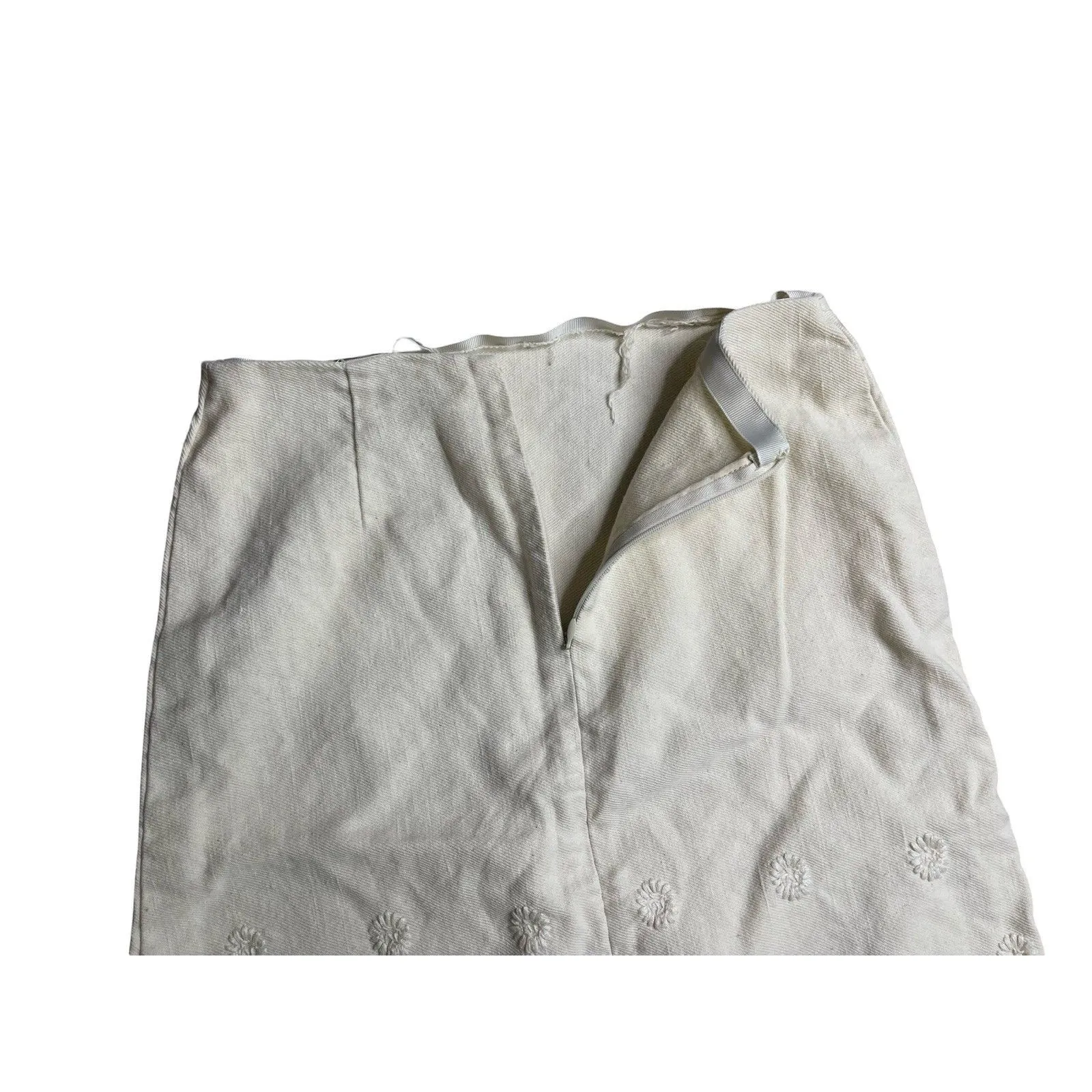 vintage Kors Michael Kors Skirt White Cotton Women Size 8 embroider detail - Image 6
