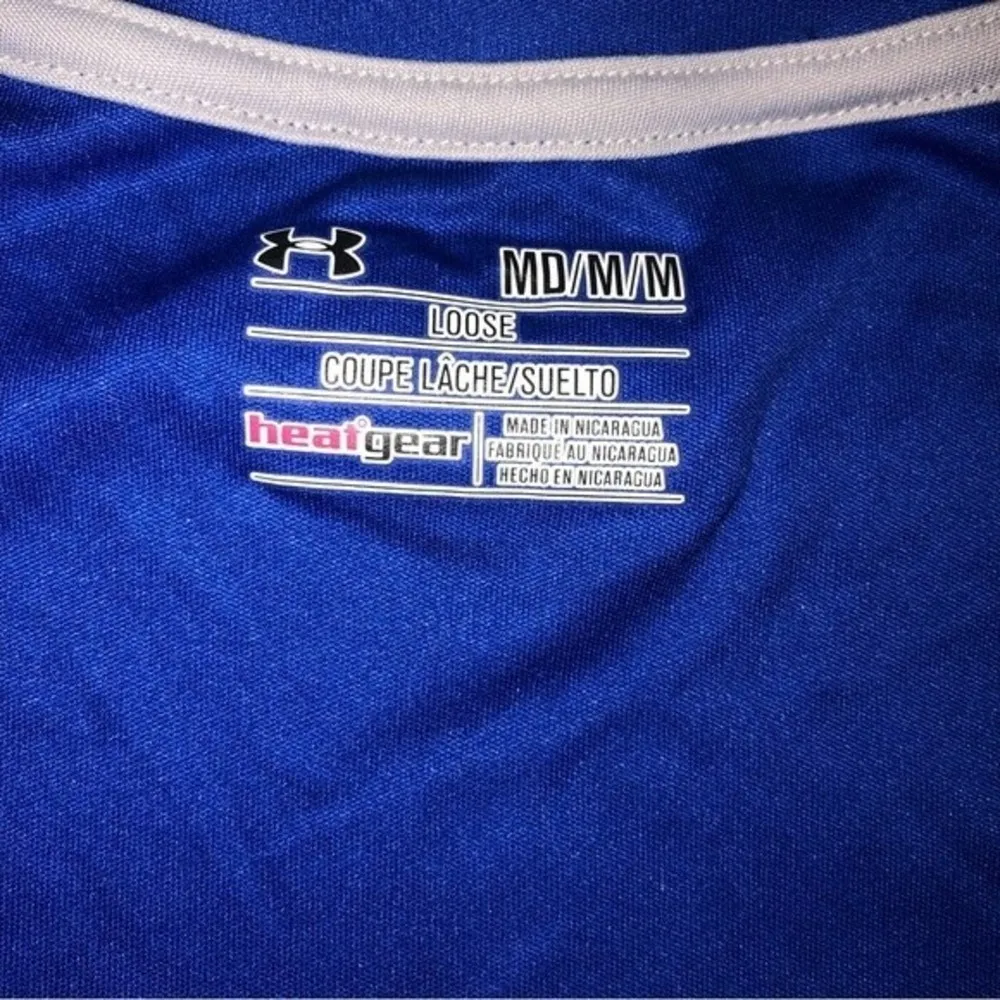 Under Armour USA Heat Gear Ladies Shirt Size M Blue Short Sleeve UPF30 NEW Flag - Image 4