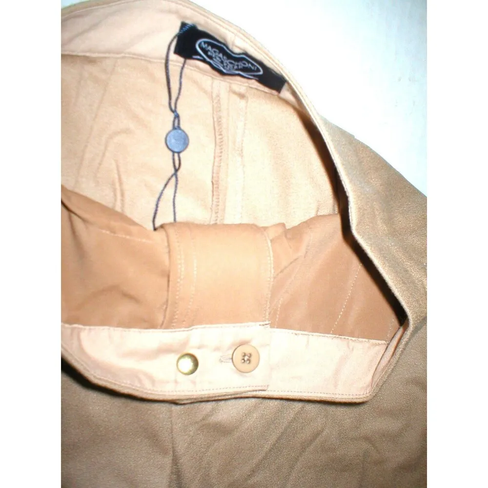 New Womens Magaschoni New York NWT Wide Leg Pant 2 Camel Brown Tan Wool Designer - Image 4