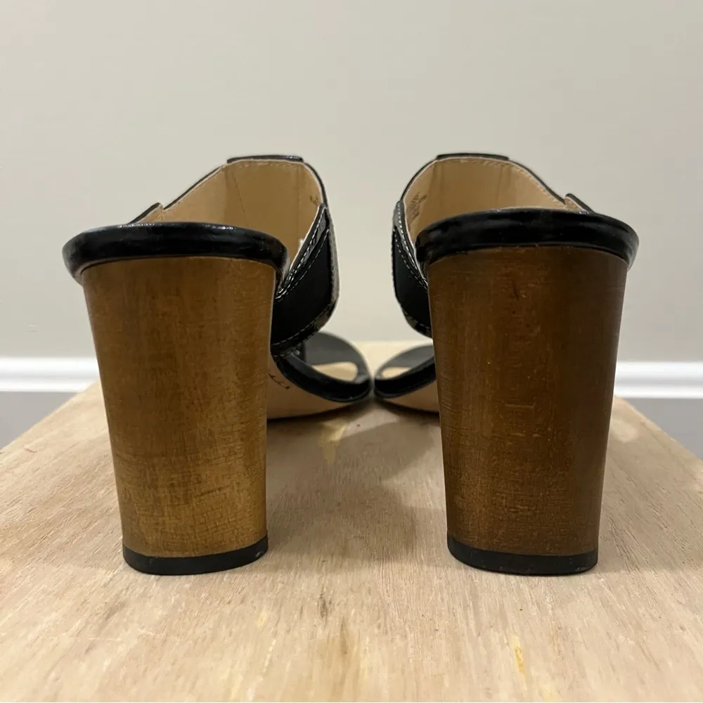 Boutique 9 Jesse Black Leather Block Heel Thong Sandals 7 - Image 3