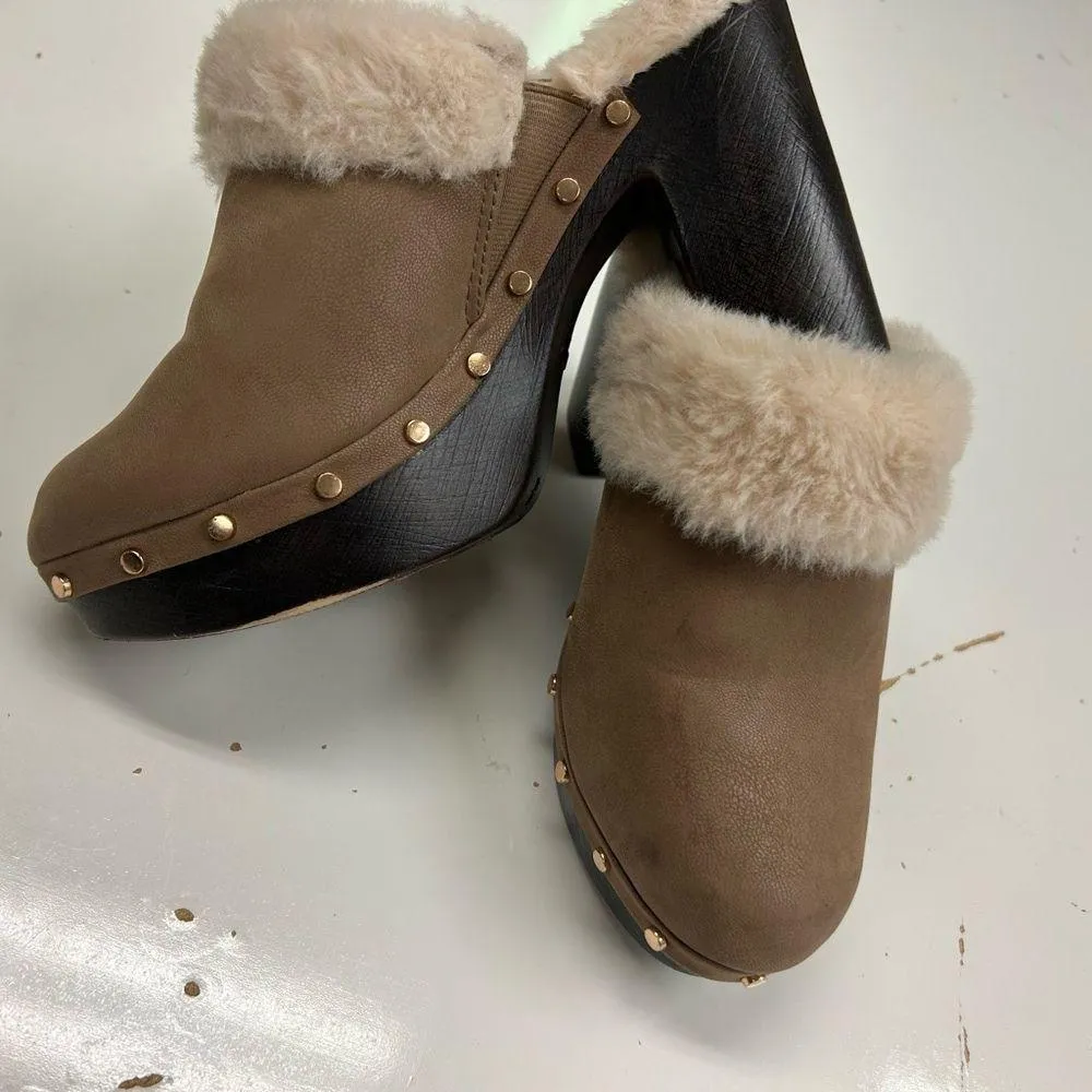 Bamboo Very soft fur heels! 8 1/2–Sexy and Warm!  Very fashionable! - Image 3