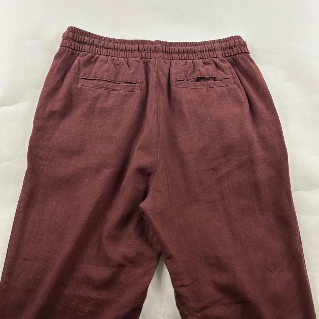 Old Navy Grand Canyon Brown Linen Blend High Rise Slim Leg Pant S - Image 7