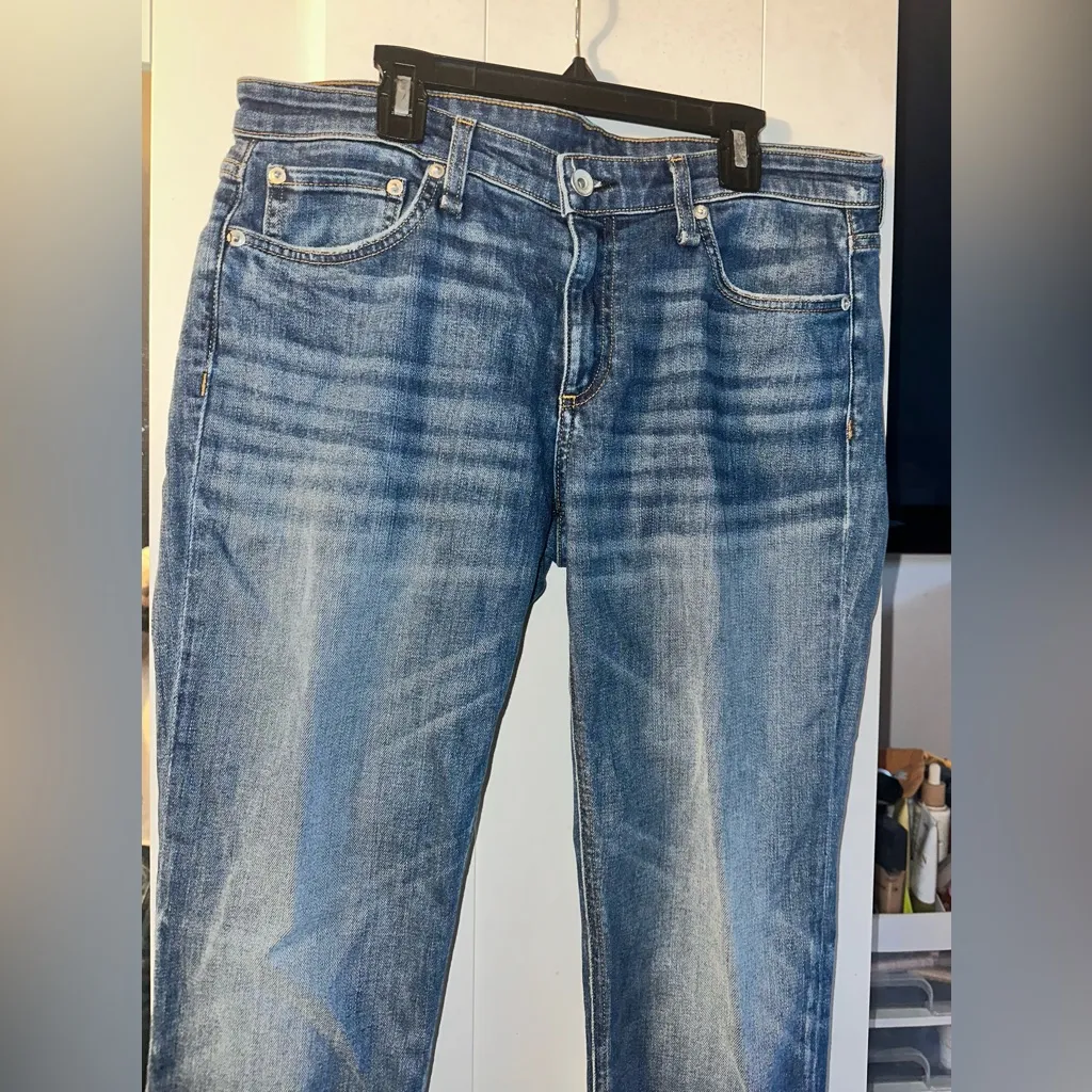 Rag & Bone New York DRE LOW-RISE ANKLE  FRAY SLIM BOYFRIEND JEANS - Image 9