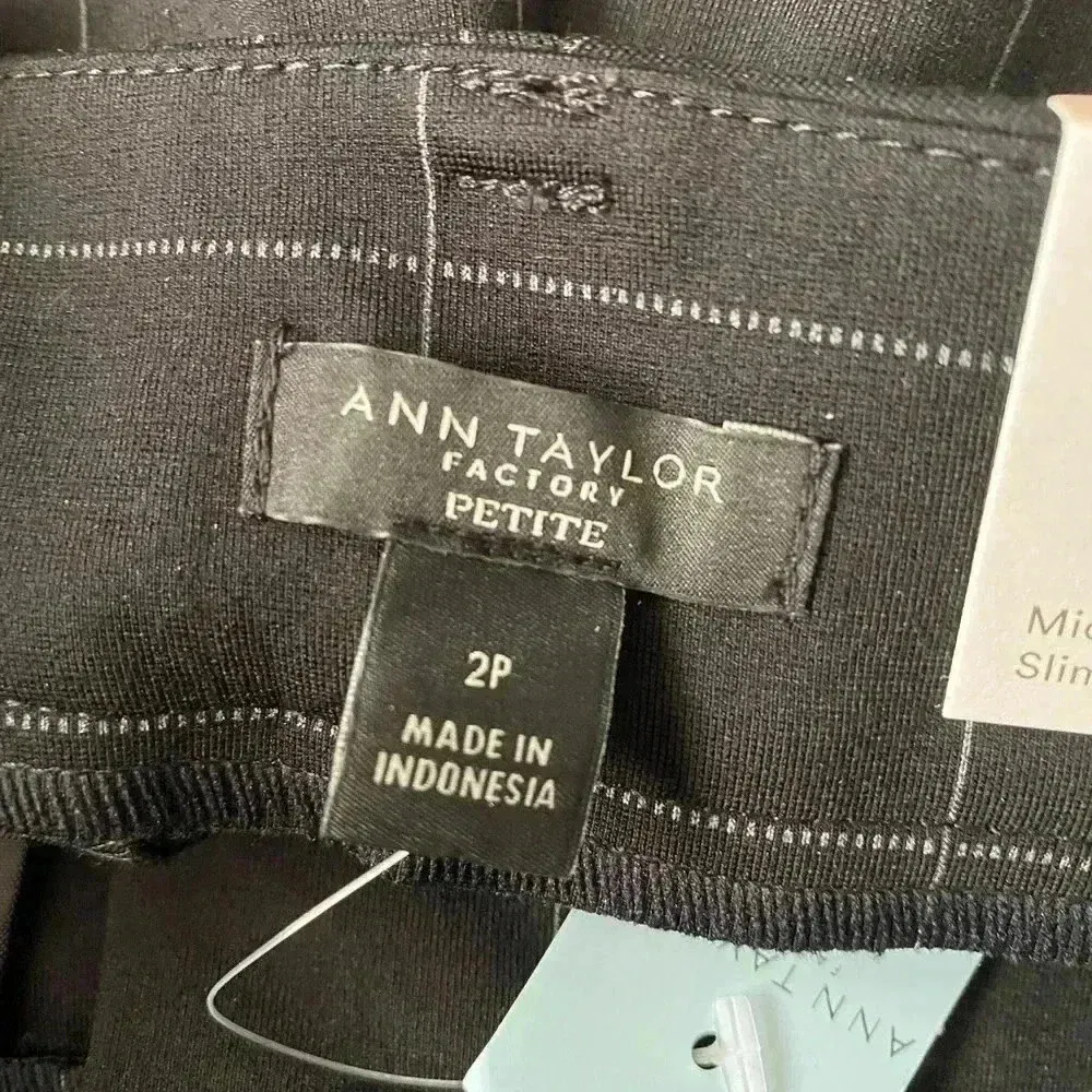 🆕 ANN TAYLOR FACTORY Black Windowpane Ankle Skinny Pants 2P🆕 - Image 12