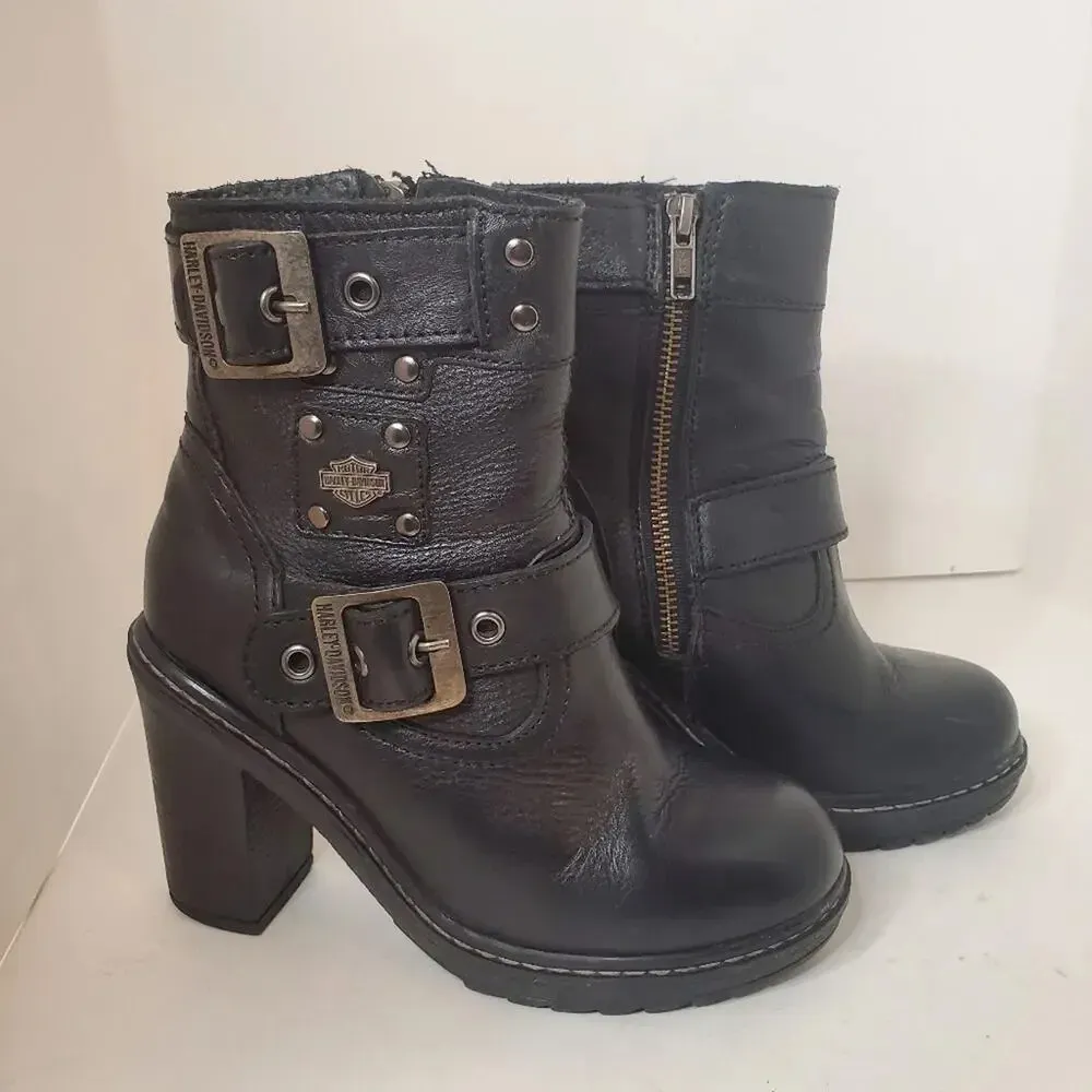 HARLEY DAVIDSON Women's Ludwell 5.5 Inch Black Fashion Boots Size 5.5 - Image 7