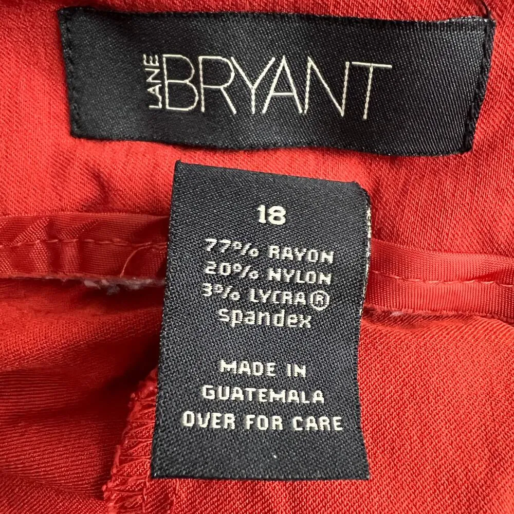 Lane Bryant (18) Womens Orange Tapered Short Crop Dress Pants - Image 8