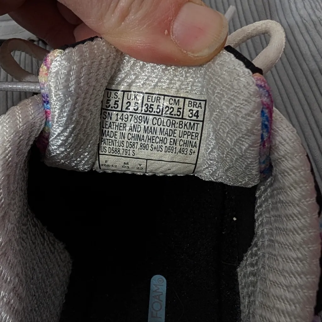 Skechers D’Lites Black Chunky Sneakers Rainbow Y2K Dad Shoes Pink Size 5.5 - Image 9