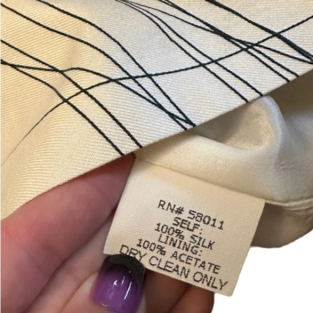 David Meister Black White Silk Dress L - Image 6