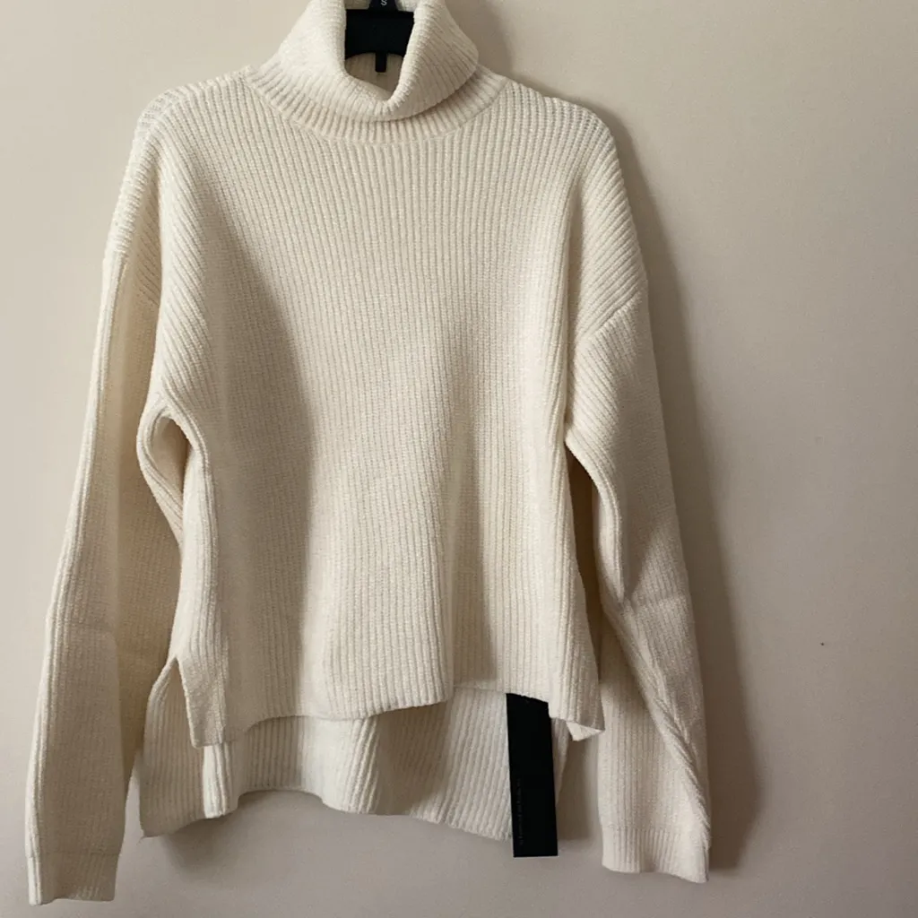 S DEER Women's Turtleneck Long Sleeve Sweater Knit Pullover Cropped Casual white - Image 2