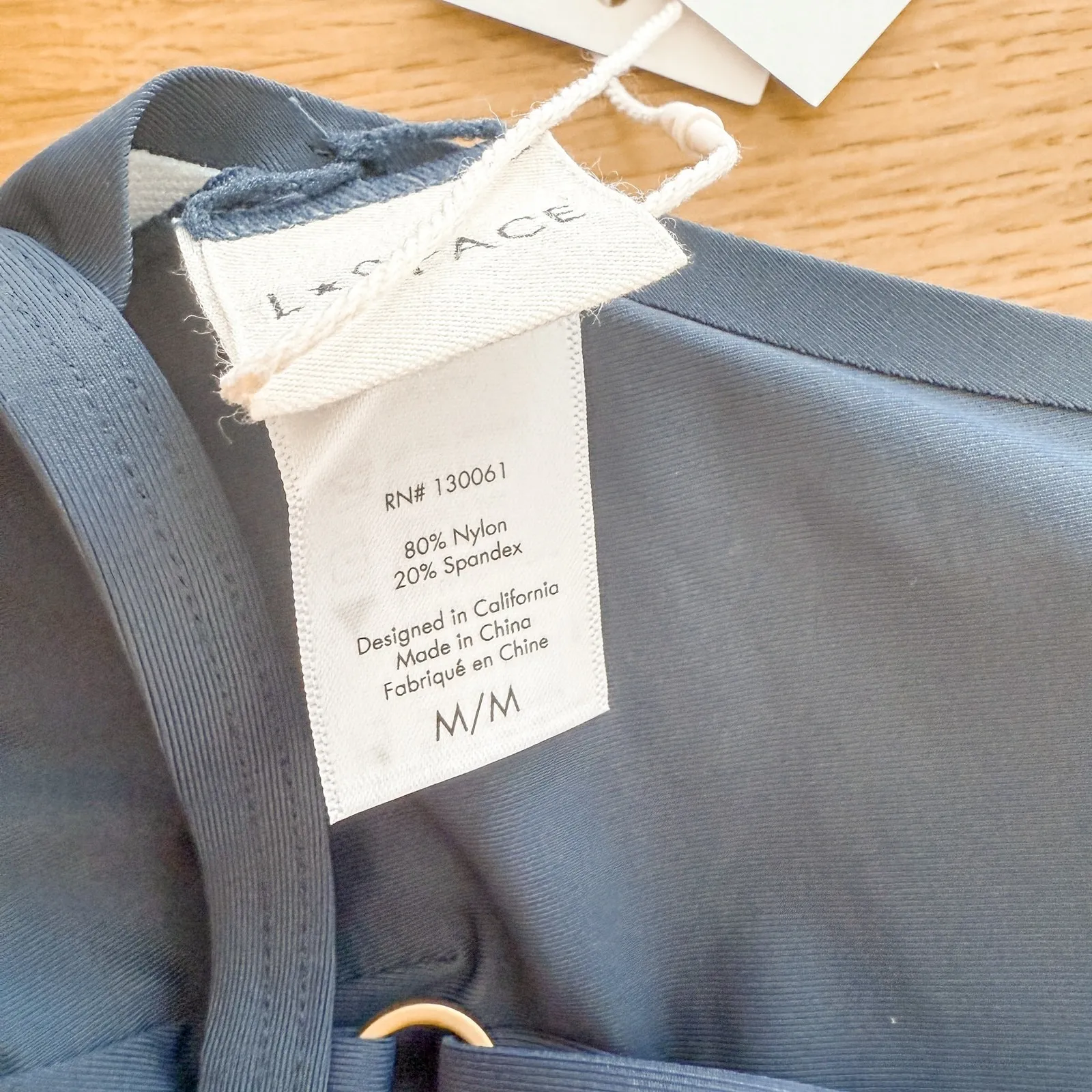 LSPACE Womens Bikini Top Size M Navy Lavender Triangle‎ Swim Minimalist Coastal Blue Size M - Image 5