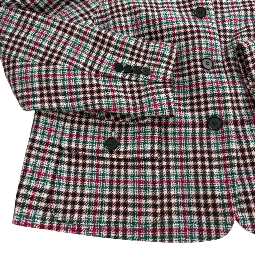 Talbots Wool Blazer Jacket Houndstooth Plaid Preppy Pockets Womens 16WP NWOT - Image 4