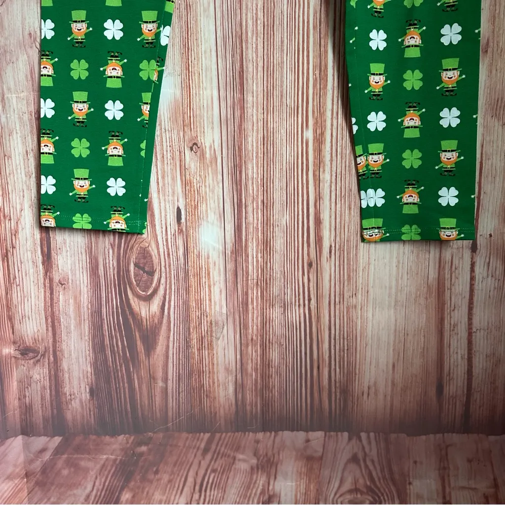 No Boundaries Green Shamrock Fairisle Leprechaun St Patrick's Day Ankle Leggings - Image 5