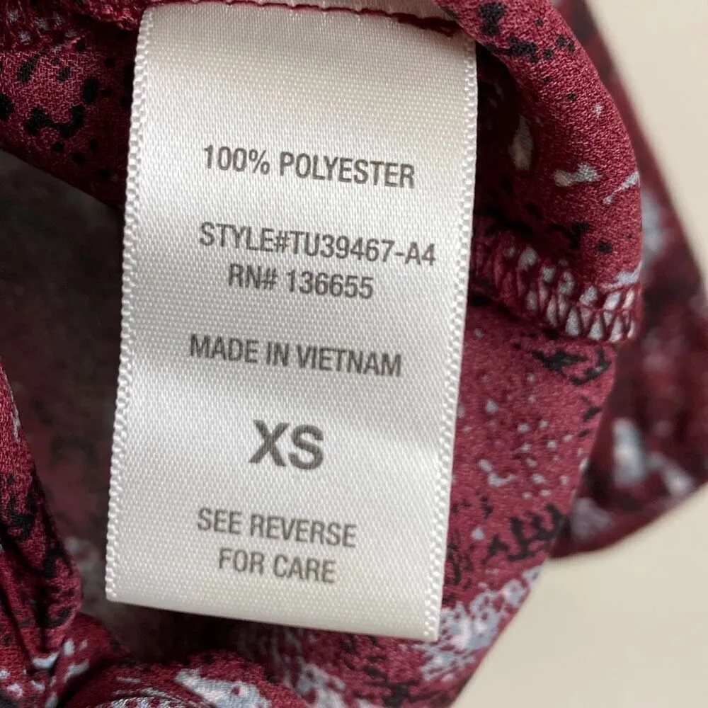 West K Snake Print‎ Top/Blouse in Burgundy Size XS (E5) NWOT Purple - Image 9