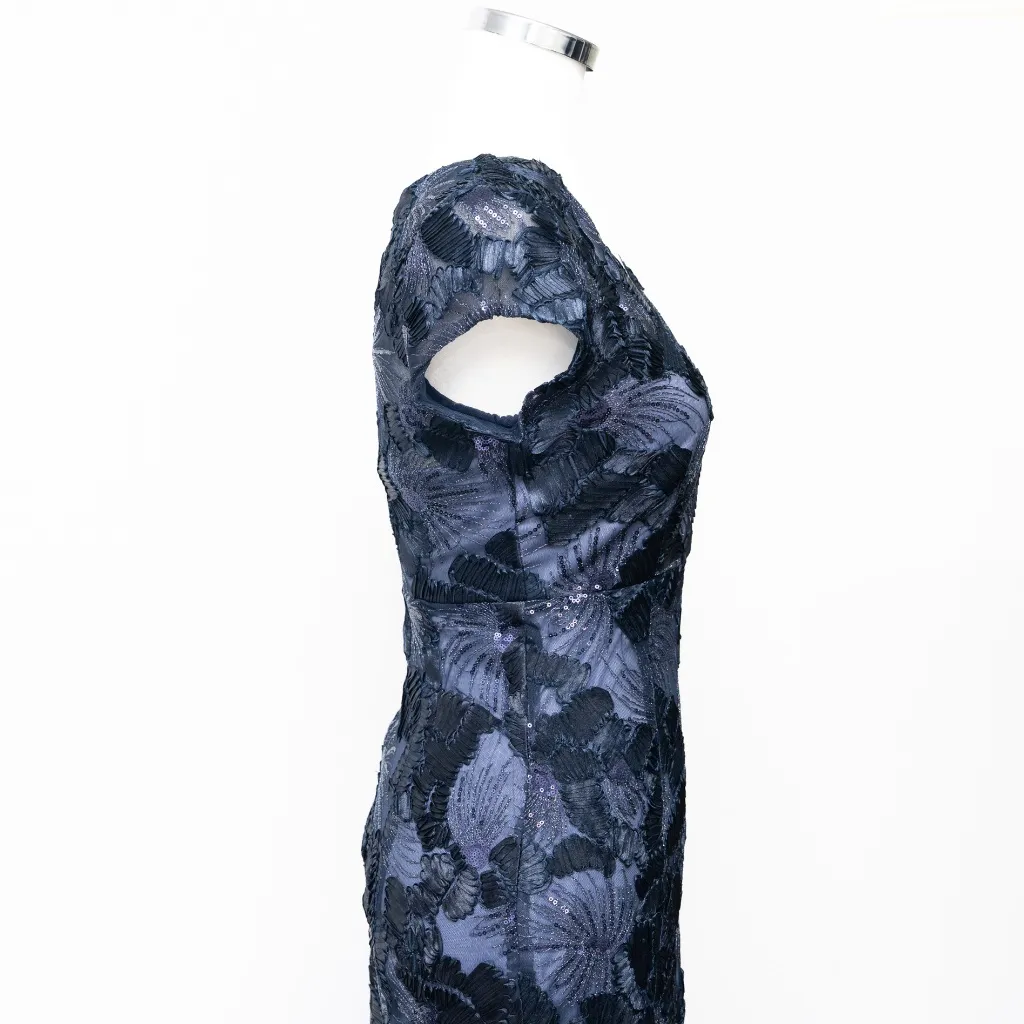 Betsy & Adam - Flower Embroidered Cap Sleeve Gown - Image 10