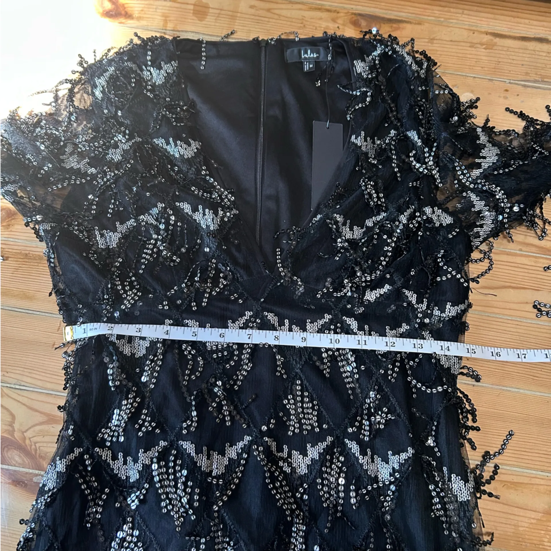 Playful Composure Black Fringe Sequin Mini Dress - Image 3