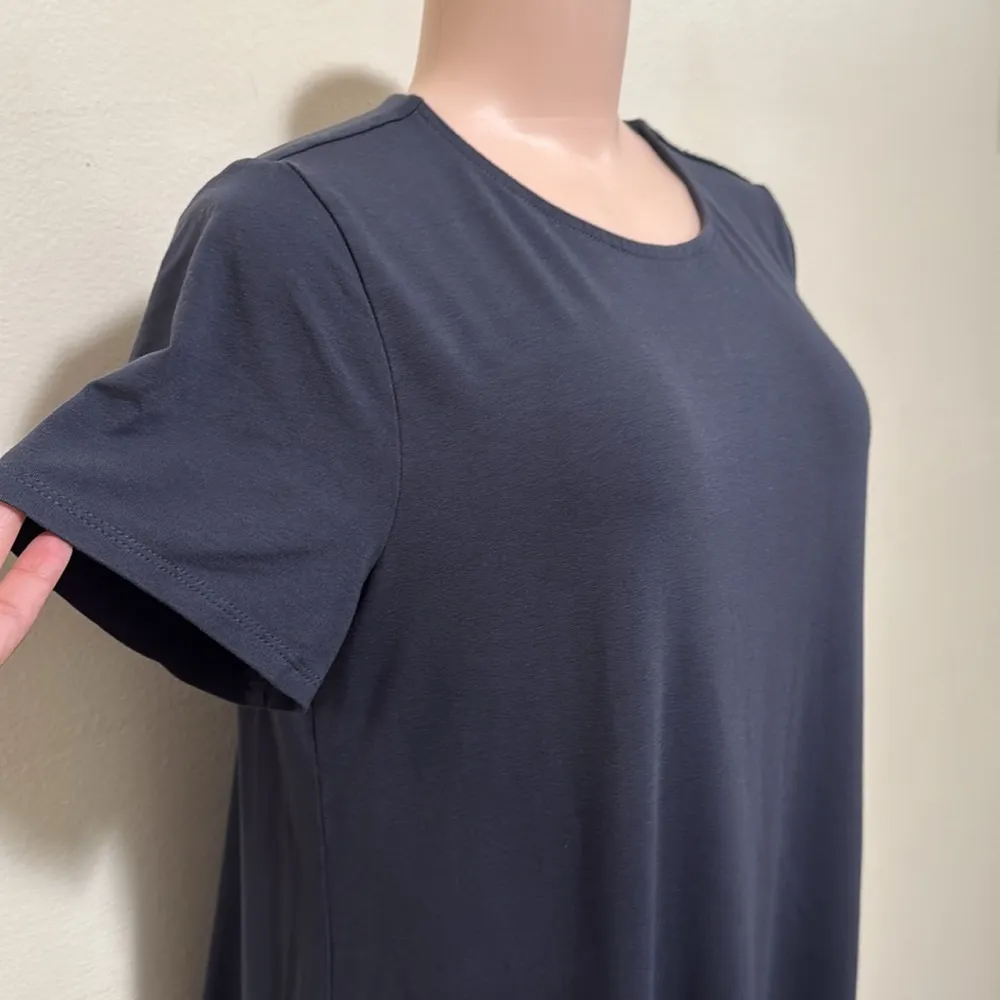J. Jill Wearever Teeshirt Dress loose comfy woman size Medium Petite blue color - Image 2