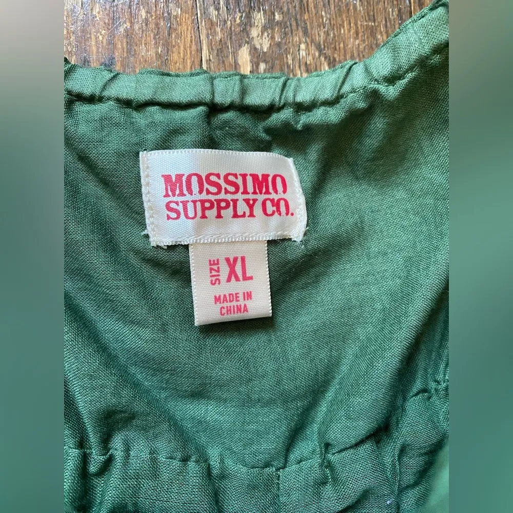 Mossimo Supply Co. Green Cotton Dress w/ Flower Details Size XL - Image 4