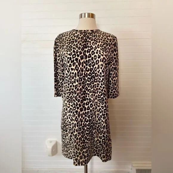 Equipment 100% Silk Cheetah Print Shift Dress - Image 2