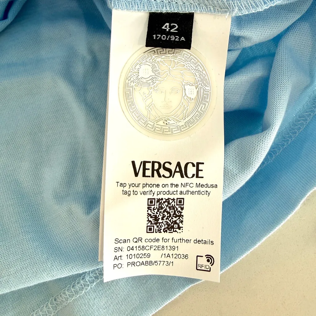 Versace Safety Pin Logo T Shirt - Image 4