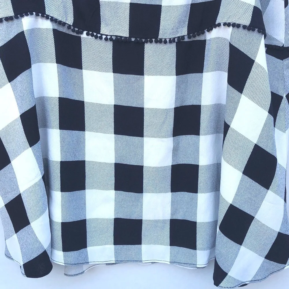 NWT AFRM Womens size XL Blaze Noir Blanc Gingham Plaid knee length skirt - Image 5