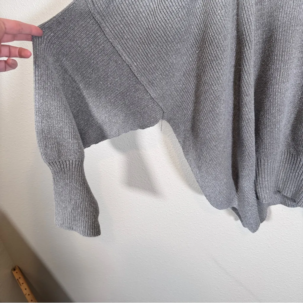 Free People Grey Chunky Knit Oversized Sweater Womens S Fall Pullover Boho - Image 9