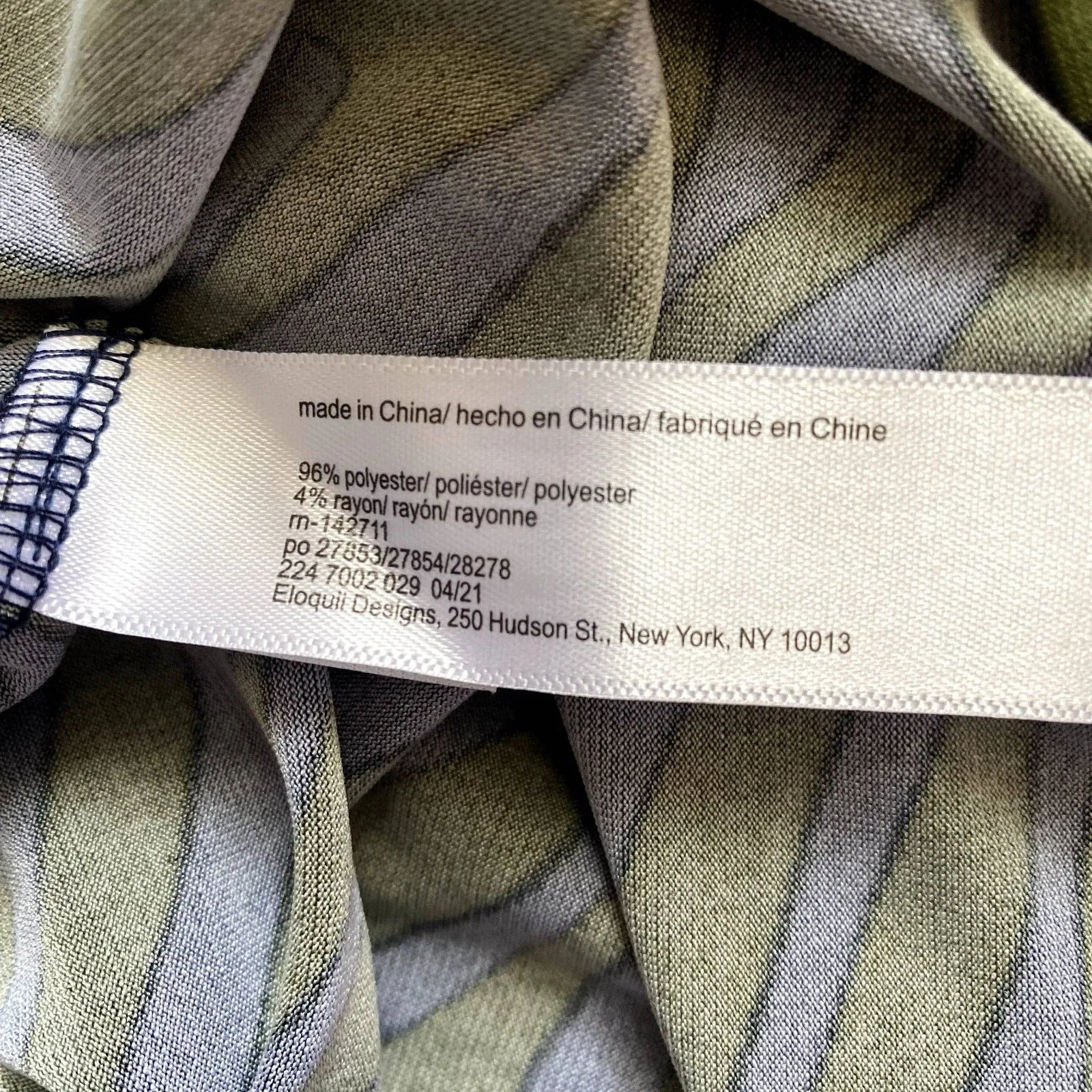 NWT Eloquii Elements Midi Shirtdress Green Blue Zebra Stripe Plus Size 18 - Image 9