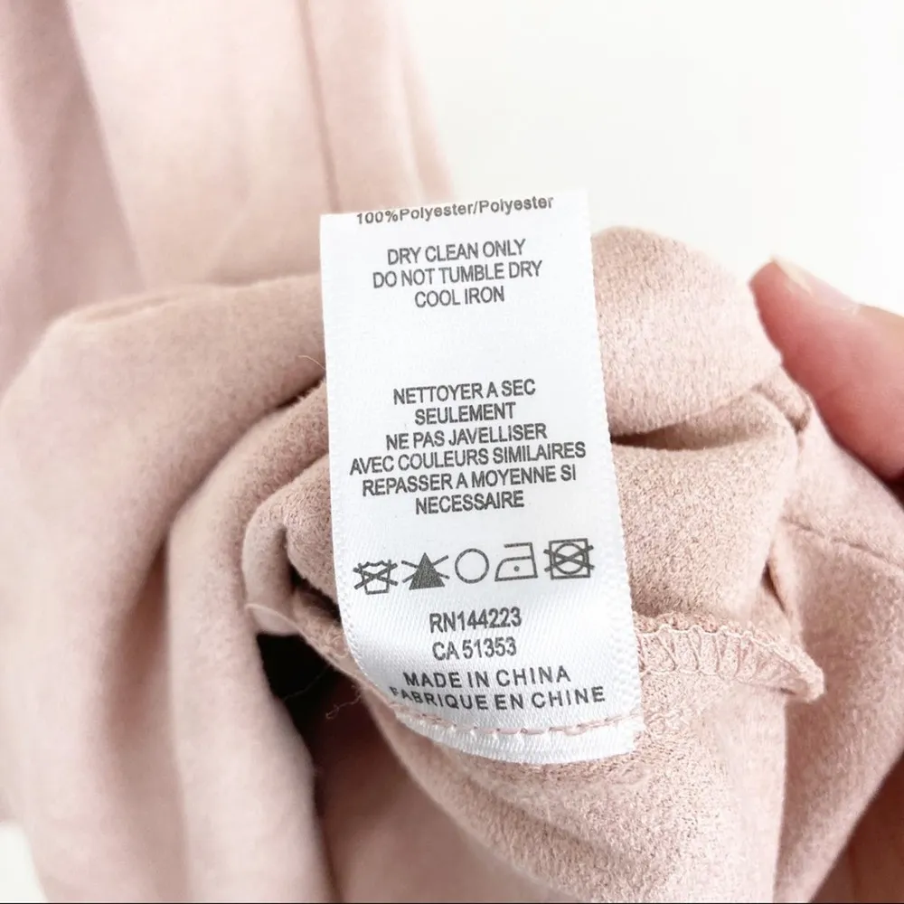 Bishop + Young Pink Faux Suede High Neck Dress Sz S - Image 6