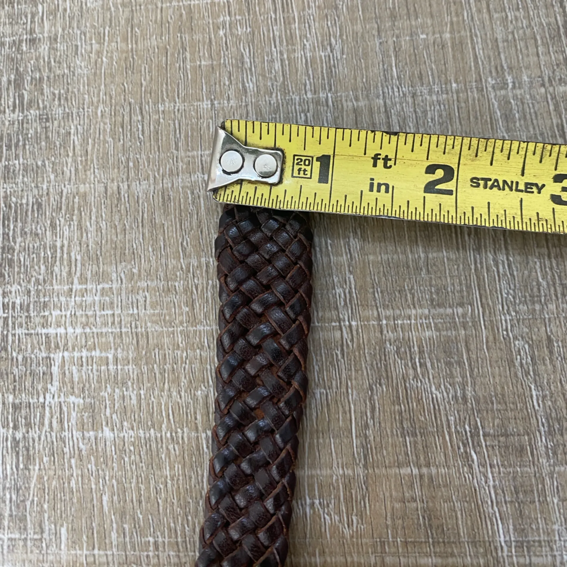 90s Vintage Talbots Brown Leather Braided Skinny Belt Women’s Small Classic Boho - Image 7