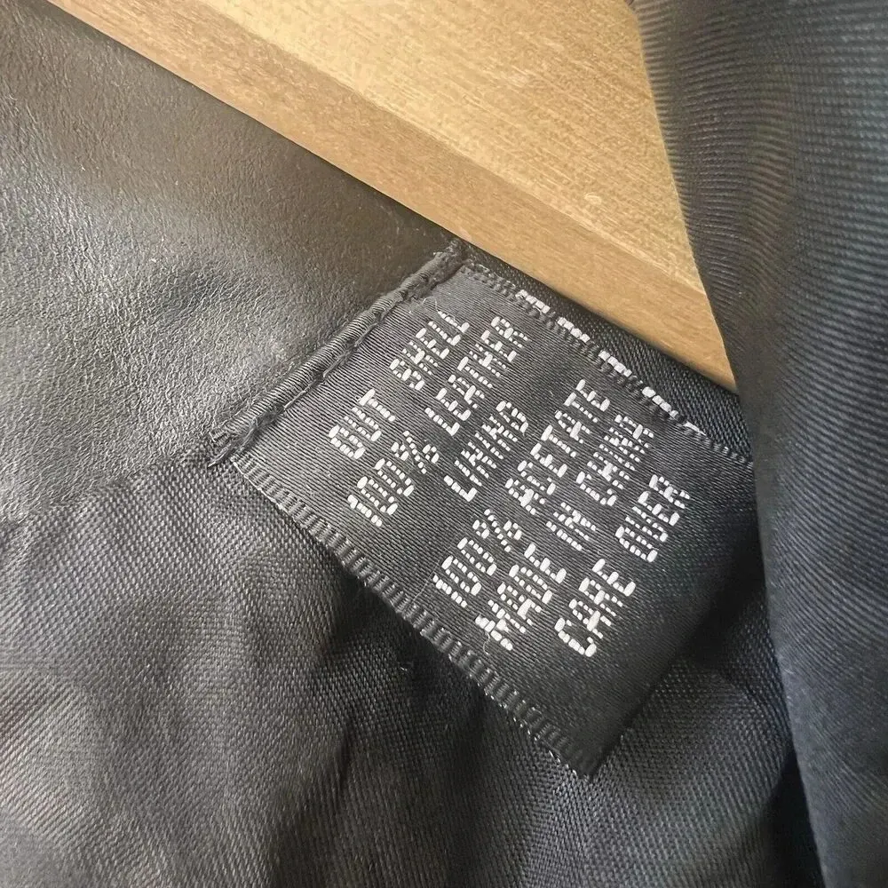 Elements By Vakko Women's Size Medium‎ Jacket Black Leather Long Sleeve - Image 3