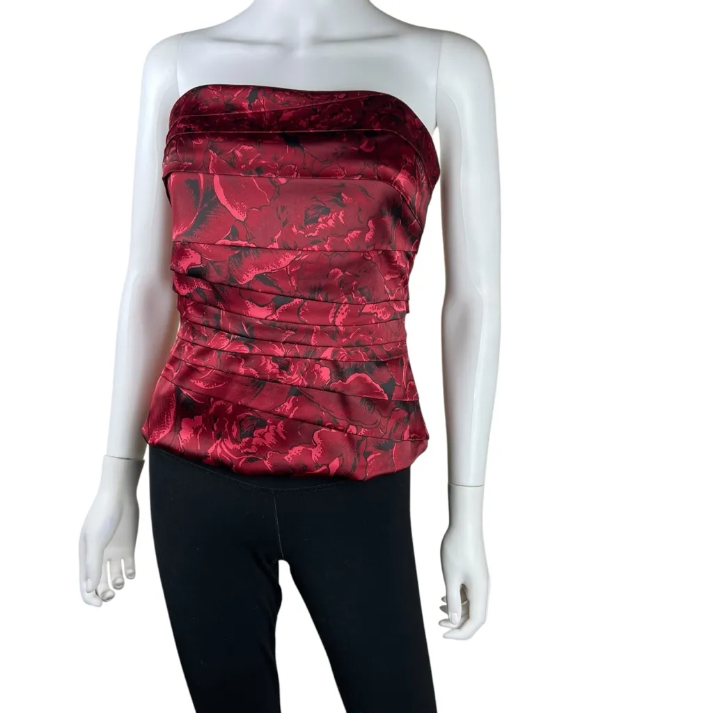 White House Black Market Red Black Bustier Corset - Image 3